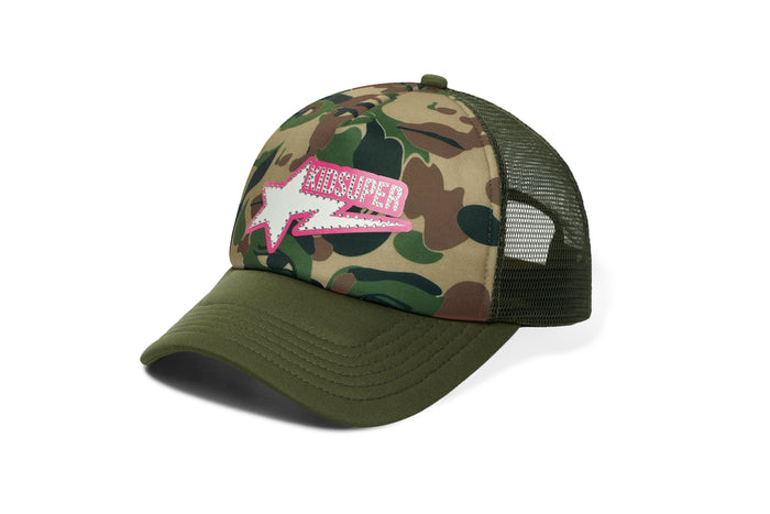 BAPE X KIDSUPER BAPE STA LOGO RHINESTONE TRUCKER CAP