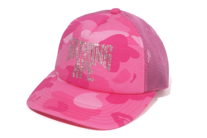 COLOR CAMO CRYSTAL BATHING APE LOGO MESH CAP