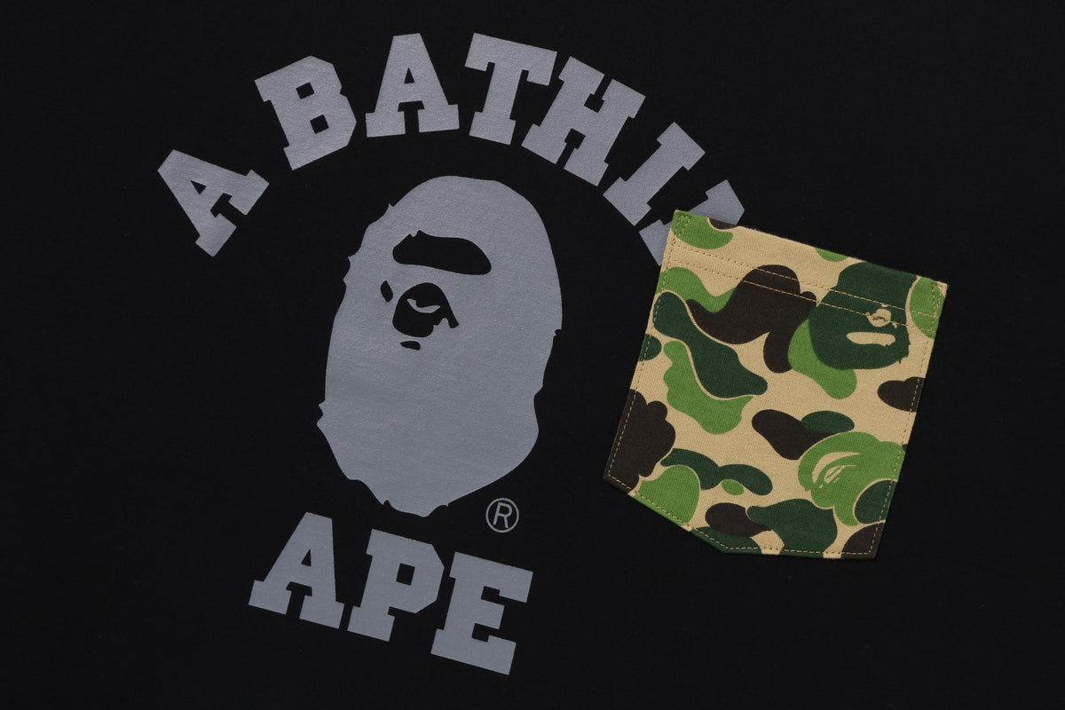 BAPE MENS ABC CAMO COLLEGE POCKET RELAXED T-SHIRT