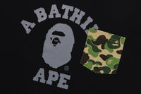 BAPE MENS ABC CAMO COLLEGE POCKET RELAXED T-SHIRT