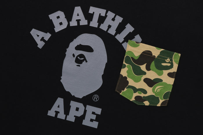 BAPE MENS ABC CAMO COLLEGE POCKET RELAXED T-SHIRT