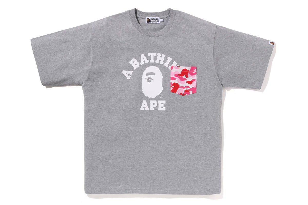 BAPE MENS ABC CAMO COLLEGE POCKET RELAXED T-SHIRT