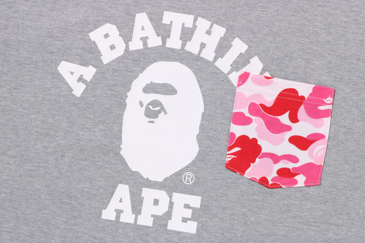 BAPE MENS ABC CAMO COLLEGE POCKET RELAXED T-SHIRT