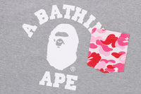 BAPE MENS ABC CAMO COLLEGE POCKET RELAXED T-SHIRT