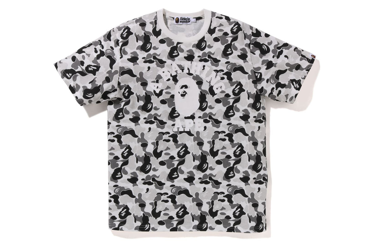 BAPE MENS ABC CAMO COLLEGE TEE