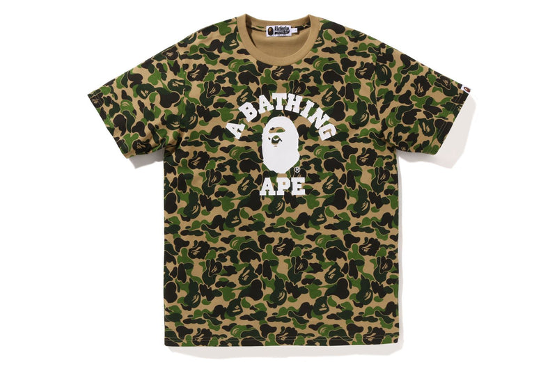 BAPE MENS ABC CAMO COLLEGE TEE