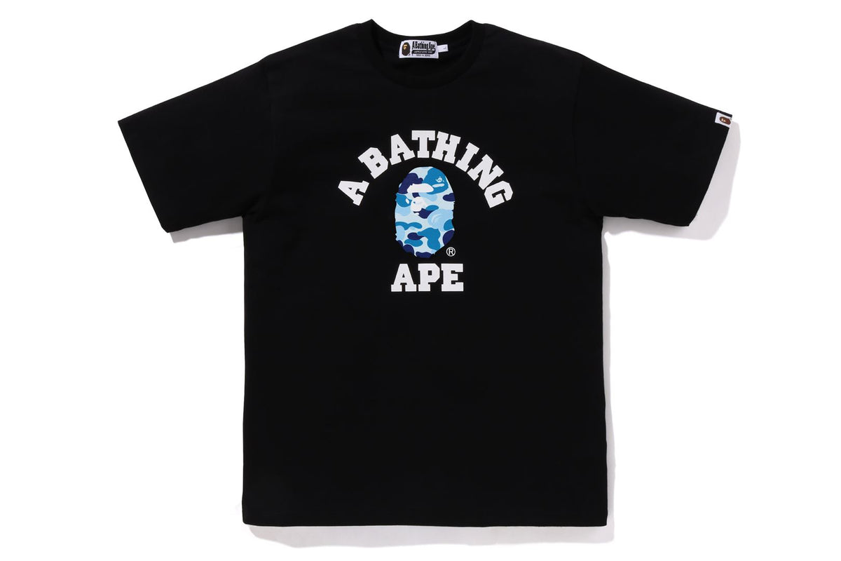 BAPE MENS ABC CAMO COLLEGE ORGANIC COTTON TEE