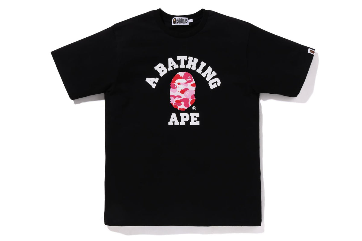 BAPE MENS ABC CAMO COLLEGE ORGANIC COTTON TEE