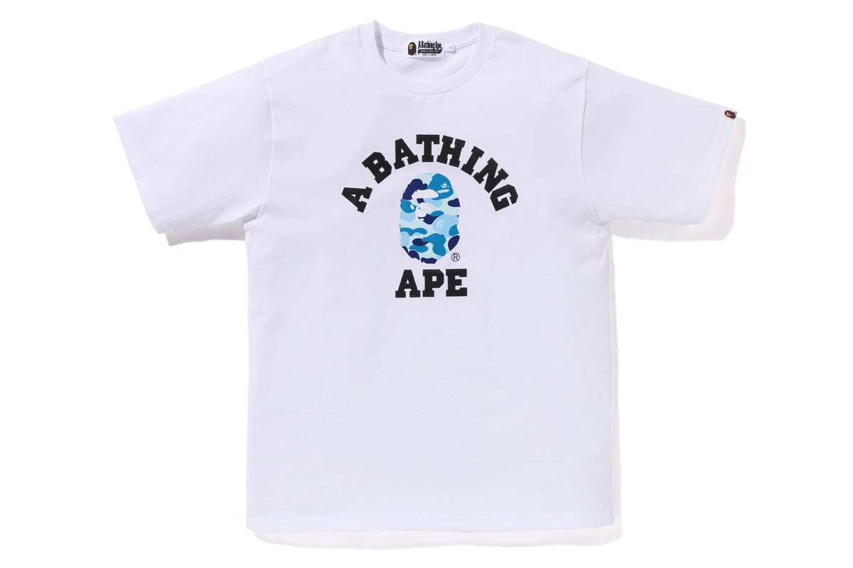 BAPE MENS ABC CAMO COLLEGE ORGANIC COTTON TEE