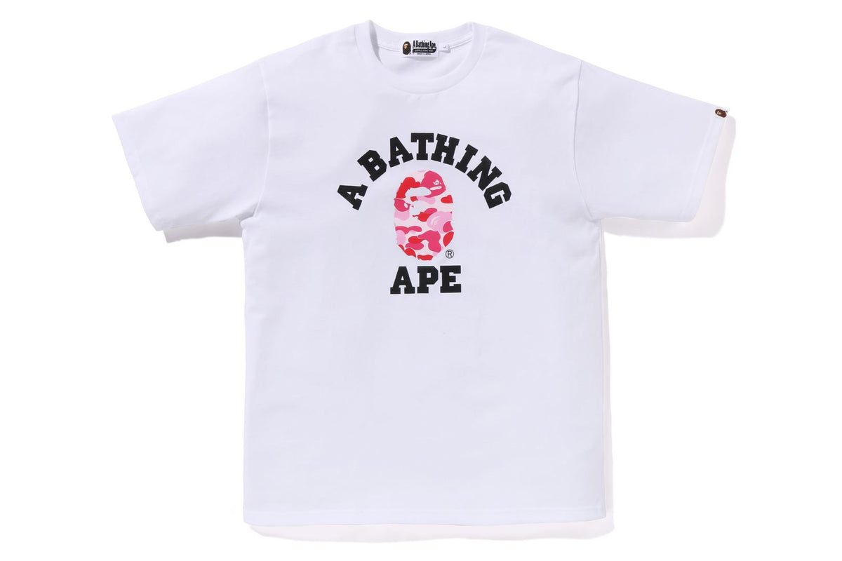 BAPE MENS ABC CAMO COLLEGE ORGANIC COTTON TEE