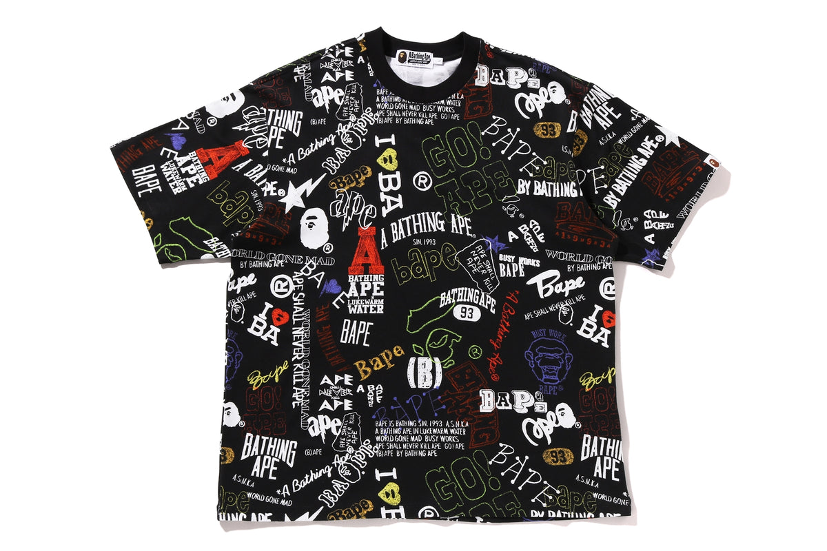 HAND DRAW PATTERN RELAXED FIT TEE