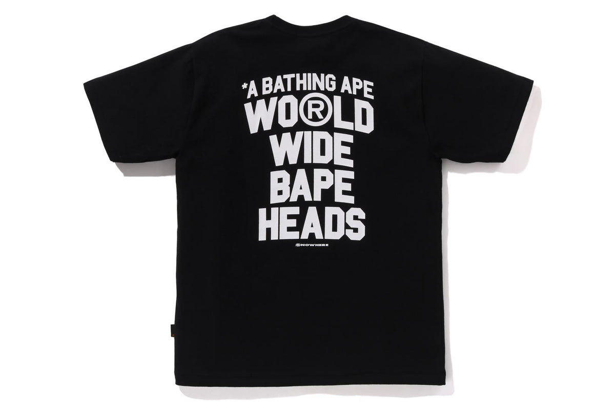 BAPE MENS COTTON PRINTED FLYER PATTERN T-SHIRT