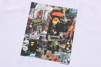 BAPE MENS COTTON PRINTED FLYER PATTERN T-SHIRT