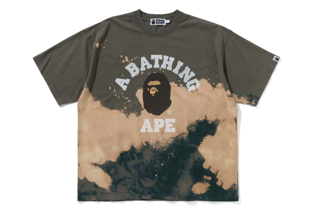 BAPE MENS TIE DYE COLLEGE RELAXED FIT T-SHIRT