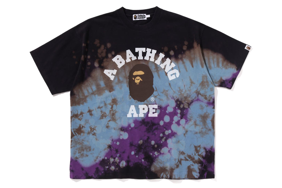 BAPE MENS TIE DYE COLLEGE RELAXED FIT T-SHIRT