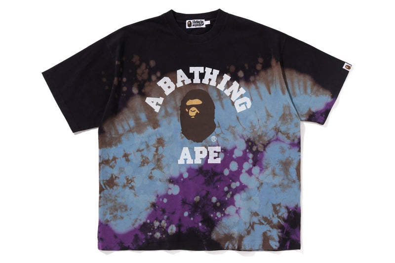BAPE MENS TIE DYE COLLEGE RELAXED FIT T-SHIRT