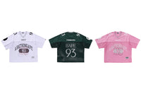 BAPE MENS LINE CAMO MULTI LOGO RELAXED FIT FOOTBALL JERSEY