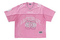BAPE MENS LINE CAMO MULTI LOGO RELAXED FIT FOOTBALL JERSEY