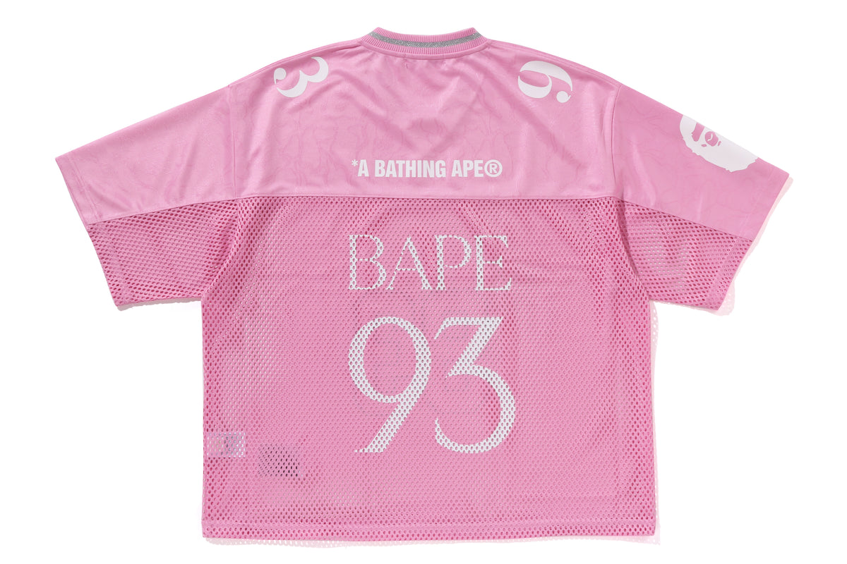BAPE MENS LINE CAMO MULTI LOGO RELAXED FIT FOOTBALL JERSEY