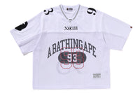 BAPE MENS LINE CAMO MULTI LOGO RELAXED FIT FOOTBALL JERSEY
