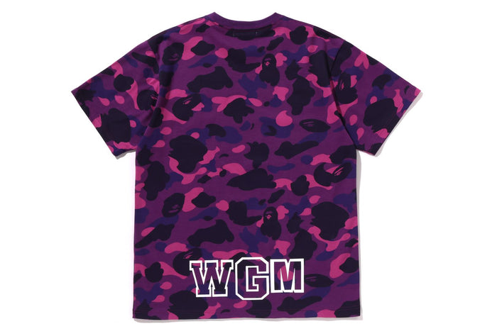 BAPE MENS COTTON COLOR CAMO SHARK T-SHIRT