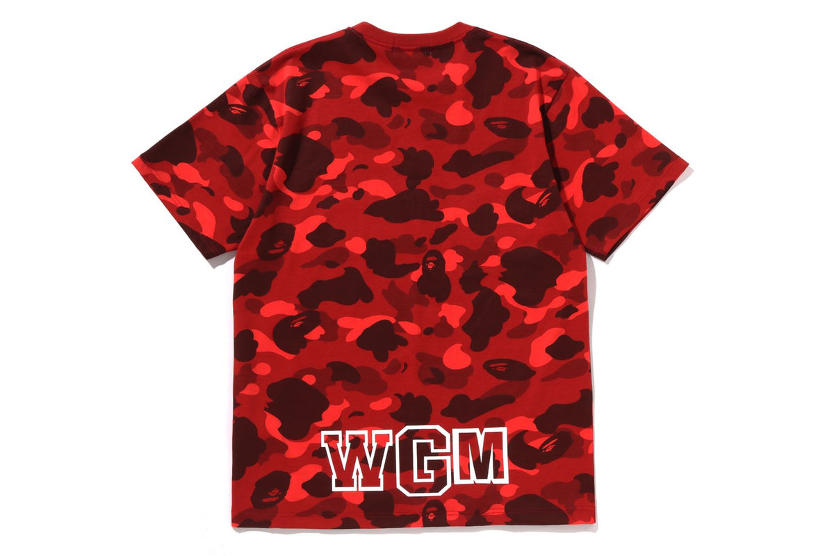 BAPE MENS COTTON COLOR CAMO SHARK T-SHIRT