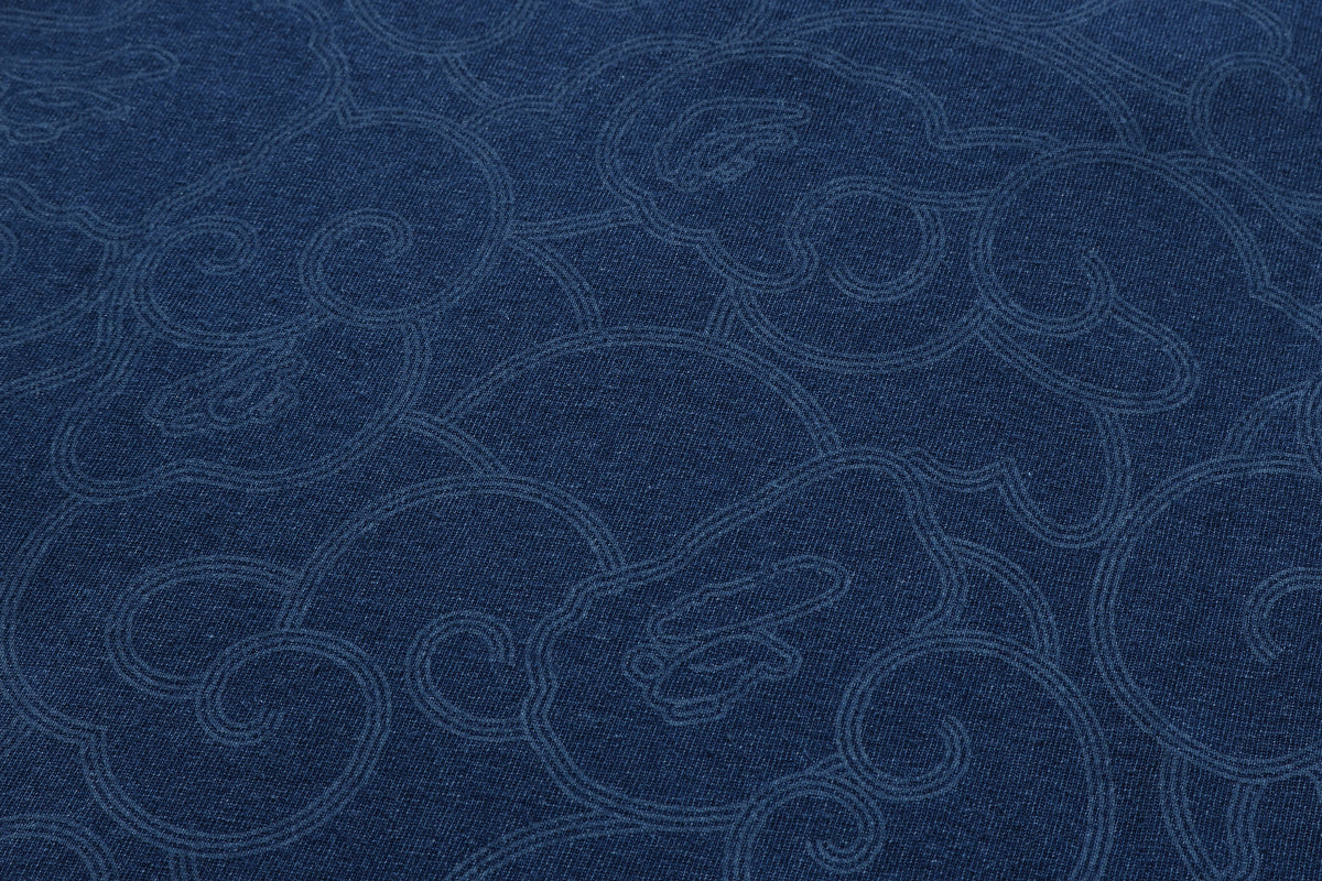 INDIGO DYED CLOUD CAMO COLLEGE RELAXED FIT TEE