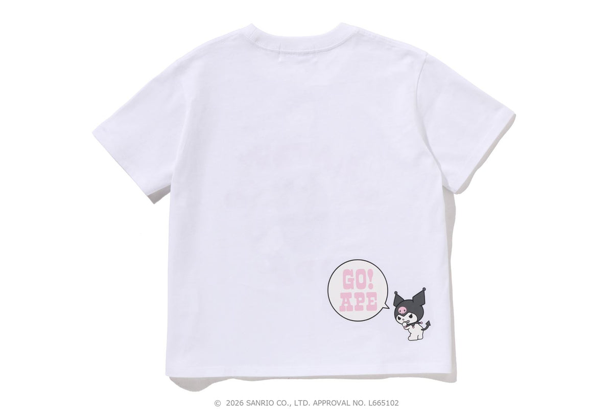 BAPE X KUROMI COLLEGE MINI TEE LADIES