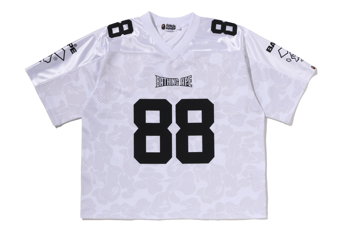 SOLID CAMO MULTI LOGO RELAXED FIT FOOTBALL JERSEY TEE