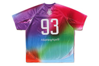 TIE DYE STA STRIPE PATTERN RELAXED FIT FOOTBALL JERSEY TEE