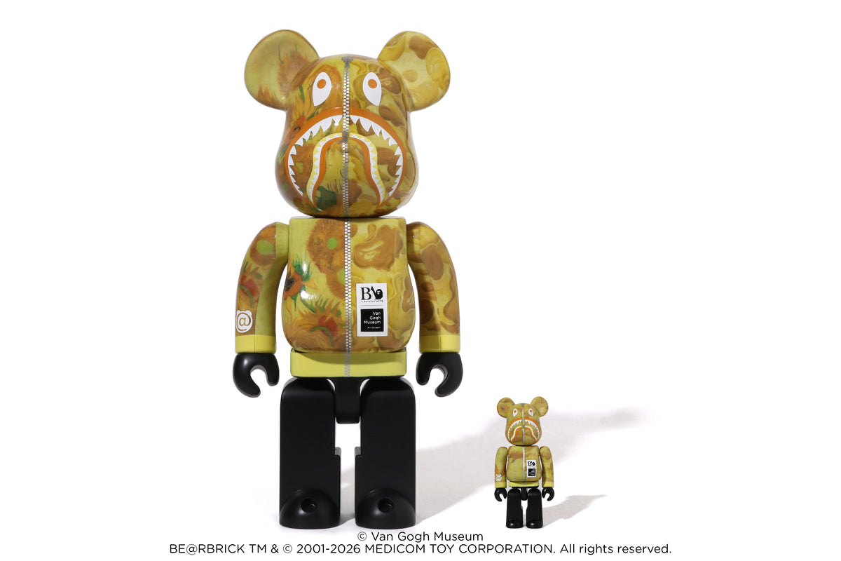 BAPE X VGM - SUNFLOWERS SHARK BE@RBRICK 100%&400% M