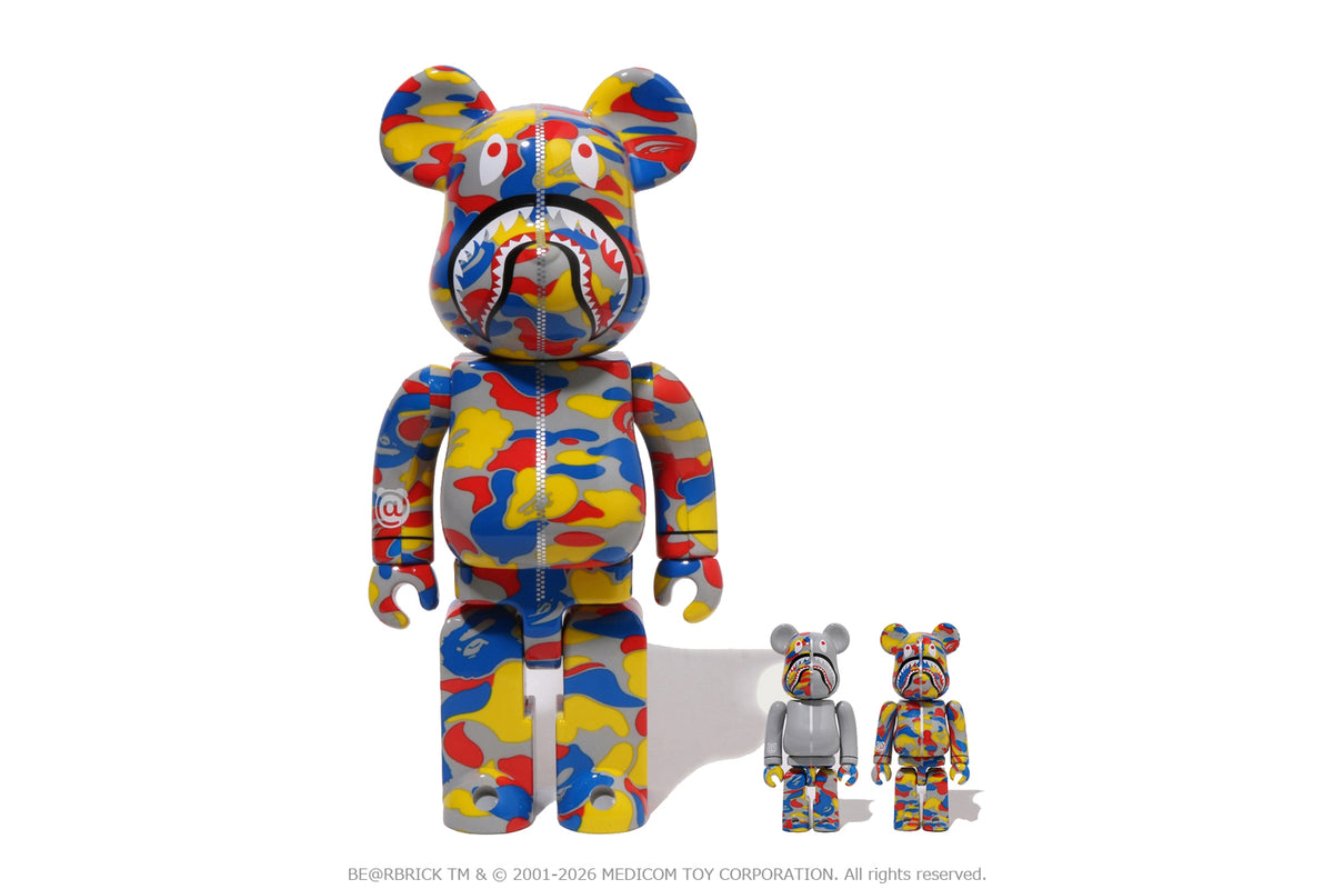 BAPE X MEDICOM TOY 30TH ANNIV.SHARK HOODIE BE@RBRICK 100%&400%