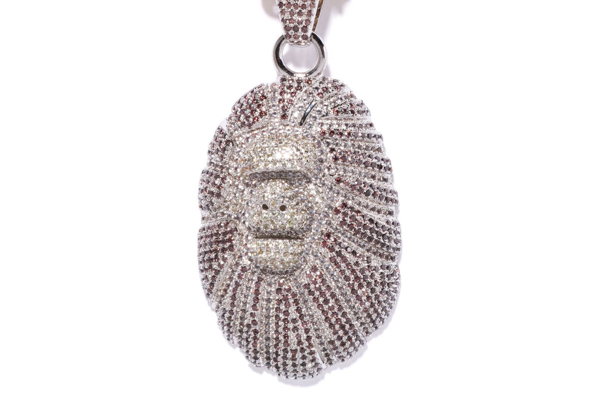 APE HEAD CRYSTAL STONE NECKLACE