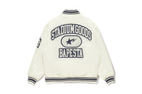 BAPE X STADIUM GOODS CONTRAST STRIPE VARSITY JACKET MENS