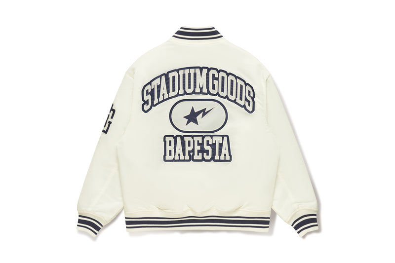BAPE X STADIUM GOODS CONTRAST STRIPE VARSITY JACKET MENS