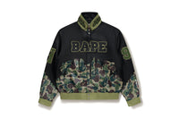 BAPE X JEFF HAMILTON MENS GOAT LEATHER COLOURBLOCK LONG SLEEVE JACKET