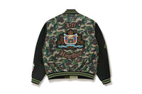 BAPE X JEFF HAMILTON GOAT LEATHER COLOURBLOCK LONG SLEEVE JACKET MENS