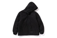 BAPE MENS BLACK CAMO QUILTED LINE SHARK FULL ZIP JACKET