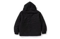 BAPE MENS BLACK CAMO QUILTED LINE SHARK FULL ZIP JACKET
