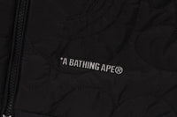BAPE MENS BLACK CAMO QUILTED LINE SHARK FULL ZIP JACKET
