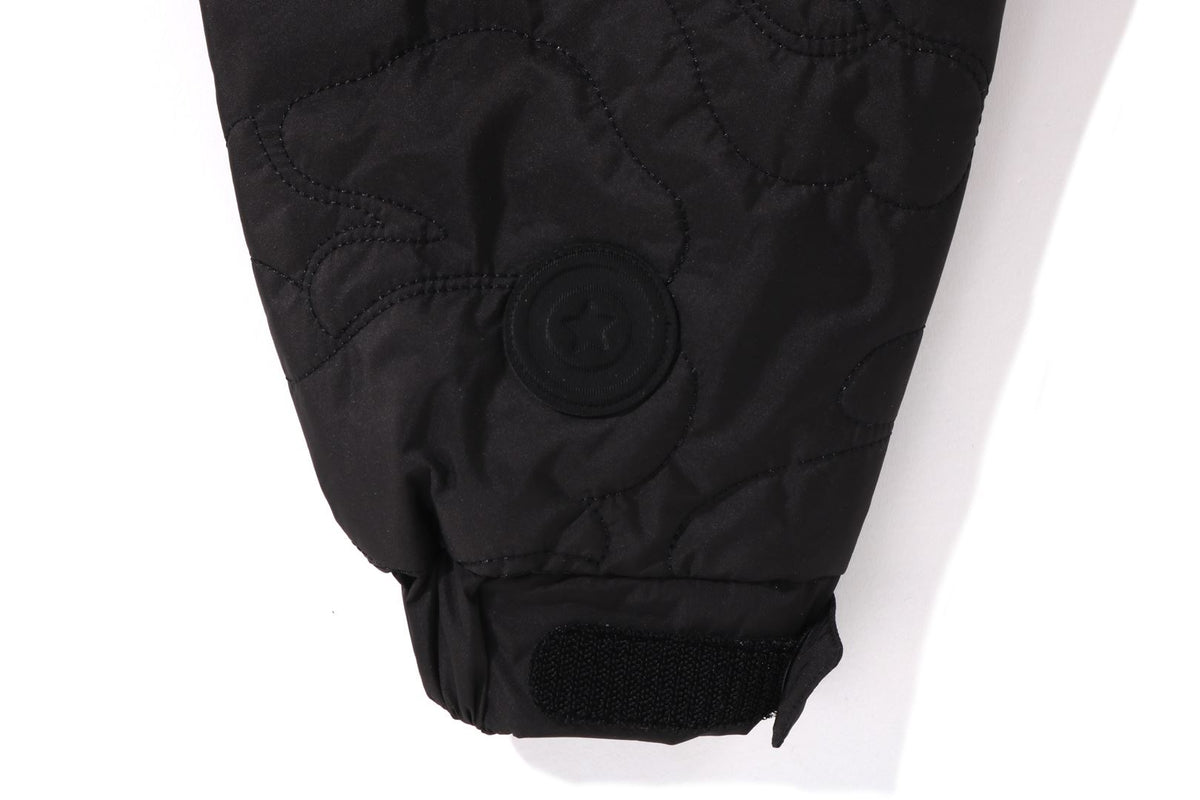 BAPE MENS BLACK CAMO QUILTED LINE SHARK FULL ZIP JACKET