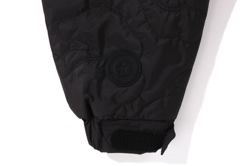 BAPE MENS BLACK CAMO QUILTED LINE SHARK FULL ZIP JACKET