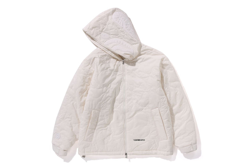 BAPE MENS BLACK CAMO QUILTED LINE SHARK FULL ZIP JACKET