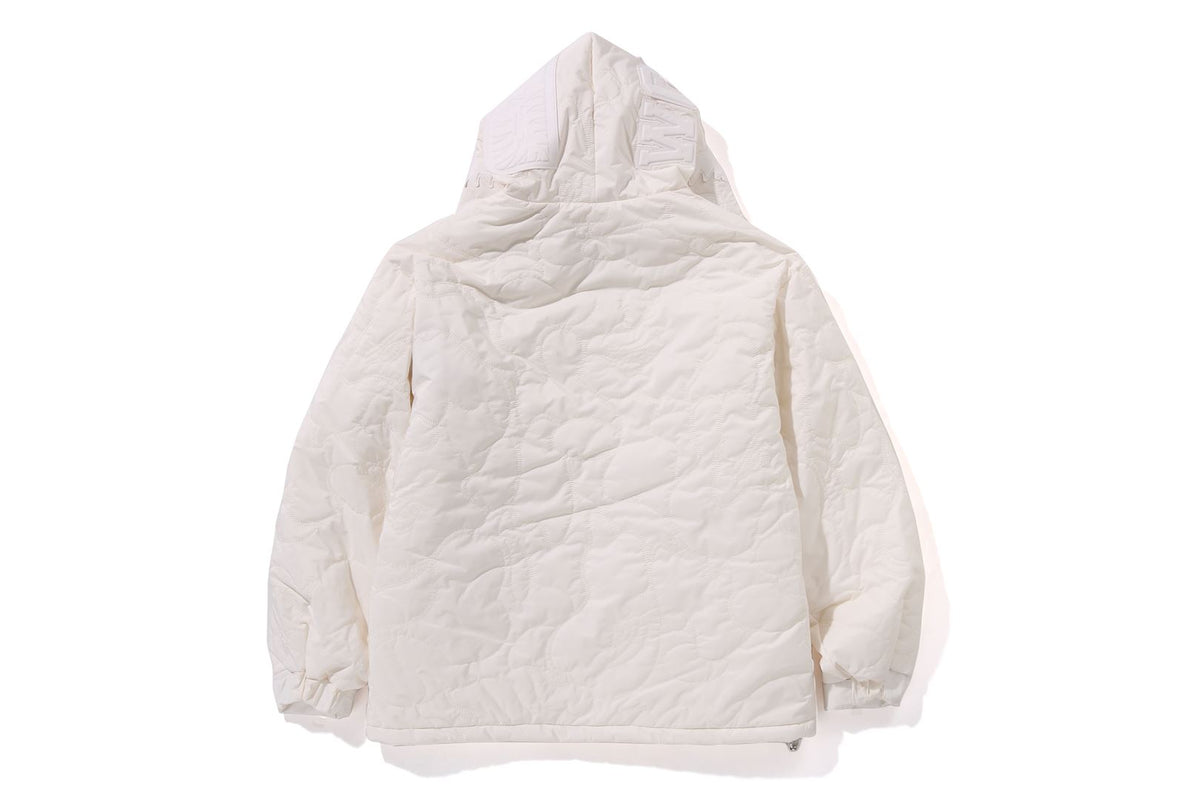 BAPE MENS BLACK CAMO QUILTED LINE SHARK FULL ZIP JACKET