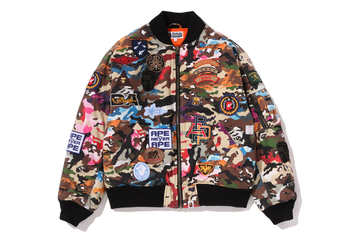 HYBRID CAMO MULTI BADGE PADDED MA-1 M