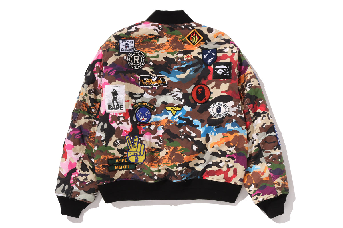 HYBRID CAMO MULTI BADGE PADDED MA-1 M