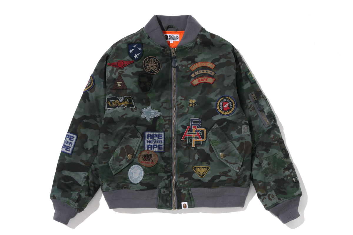 HYBRID CAMO MULTI BADGE PADDED MA-1 M