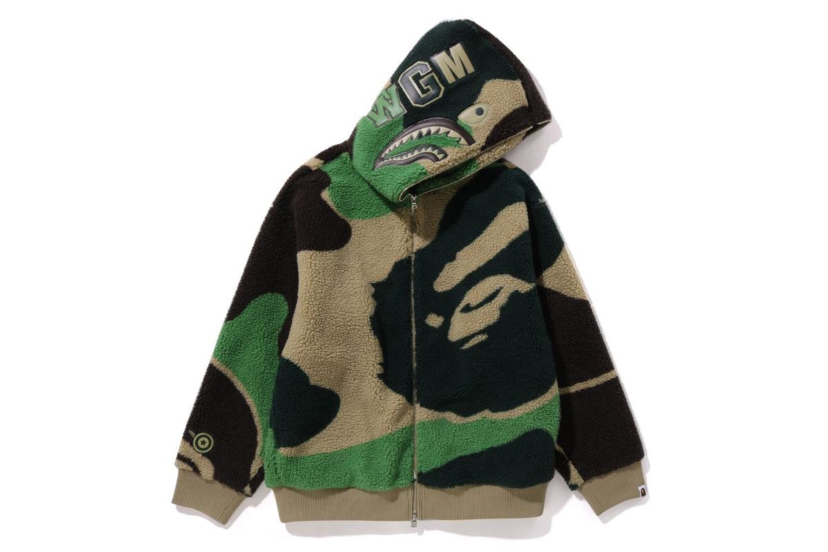 BAPE MENS APE PRINT MEGA ABC CAMO BOA HOODIE JACKET