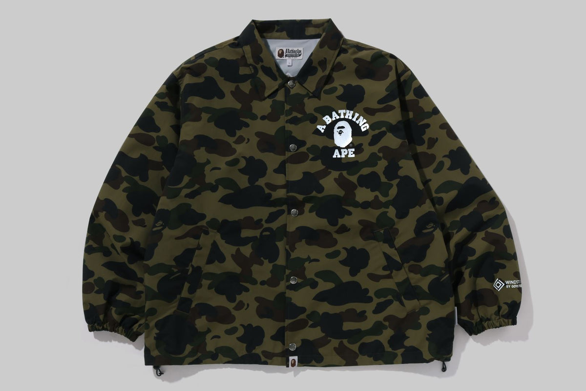 BAPE NYLON CAMOUFLAGE  GORE-TEX WIND STOPPER RELAXED COACH JACKET MENS