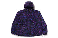 MARBLING CAMO BATHING APE LOGO NYLON HOODED JACKET